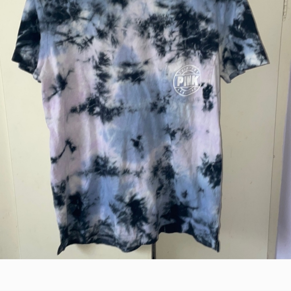 Vs pink tie die oversized shirt